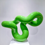 This playful and minimalist bright green sculpture is by Alexander Caldwell. Image 2