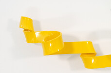 As elegant as a cursive signature, this bright yellow contemporary wall sculpture was created by Stefan Duerst. Image 3