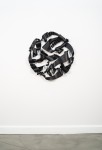 In elegant black, this expressive abstract wall sculpture was created by Stefan Duerst. Image 6