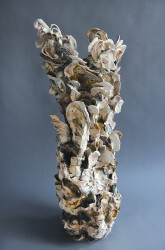 This stunning contemporary vessel was hand-built from clay by Susan Collett.