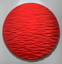 This impressive large round contemporary wall sculpture is by Alexander Caldwell.