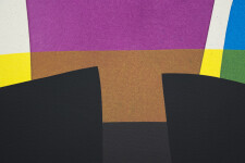 Graphic and bold, this imaginative painting suggesting two chairs on a rug is by Aron Hill. Image 6