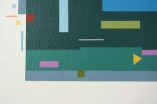 Kramer’s modern and graphic paintings express lyrical, geometric abstraction via a harmonic interplay of syncopated shapes of various sizes … Image 5