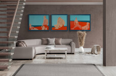 Sandbar Trilogy is a brilliantly colourful pop art painting, an ode to the popular beach scene in Miami, Florida. Image 16