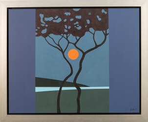 Charles Pachter returns to the Canadian wilderness for this painting.