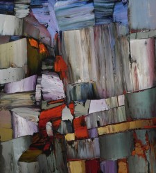 Langstroth’s energetic impasto technique dances between abstraction and figuration.