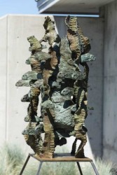 A human figure emerges from a scaffold of waving seaweed and entangled fish in this intriguing bronze sculpture by Ottawa’s Dale Dunning.