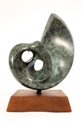At once expressive and elegant, this abstract bronze sculpture is by David Chamberlain.