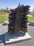 Segment Fire Cone measures 59 H x 49 W x 36 D inches Rock base measures 4 H x 46 W x 60 D inches Canadian artist Floyd Elzinga’s work explor… Image 4