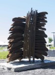Segment Fire Cone measures 59 H x 49 W x 36 D inches Rock base measures 4 H x 46 W x 60 D inches Canadian artist Floyd Elzinga’s work explor… Image 2