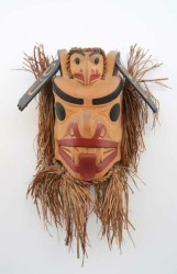 Carved wooden masks with the addition of paint, shells, metal, braided grass, corn husks and more are created for use in a variety of ceremo…