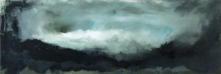 Dark clouds envelope a brilliant azure and white sky in this emotive landscape by Jay Hodgins.