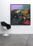 Expressive layered passages of bronze, periwinkle, red and turquoise with highlights of yellow are framed by dark green foliage in this rich… Image 6