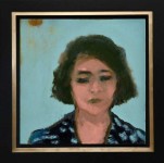 Small, intimate and incredibly emotive portrait of a woman in a blue patterned dress. Image 2