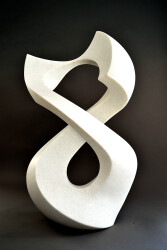 This sculpture is numbered in an edition of 50 and weighs approximately 80 pounds it sits vertically without a base.
