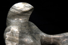 From a single piece of silver cloud alabaster, the artist has carved a poetic and modern depiction of a reclining figure. Image 5