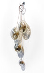 Four elegant blown glass orbs that contain assembled clock works hang from fine chain in this unique wall sculpture by John Paul Robinson.Th… Image 2