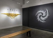 This exquisite glass wall sculpture extends almost 60 inches across. Image 6