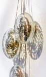 Four elegant blown glass orbs that contain assembled clock works hang from fine chain in this unique wall sculpture by John Paul Robinson.Th… Image 7