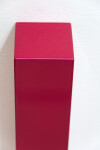 In shiny hot pink, two vertical rectangles sit side by side ‘in sync’ in this elegant wall sculpture by California artist, Lori Cozen-Geller… Image 3