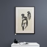 Calligraphic brushstrokes in black ink are used to render the nude figure of Aphroditus in contrapposto similar to Greek and Roman ancient r… Image 5
