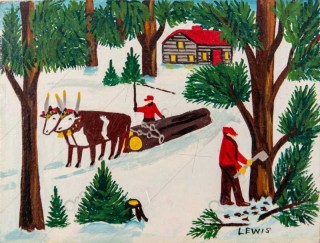 Canada's most renowned folk artist, Maud Lewis returns to a favourite subject in this classic country scene from her native Nova Scotia.