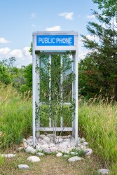 Canadian artist Mike Salisbury has taken an iconic mid-century structure--the phone booth, modifying each to express a political viewpoint.