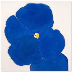 In vivid blue Pat Service has captured the simple beauty of the pansy.