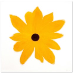 A single golden yellow ‘black-eyed Susan’ pops from the canvas in this joyful painting by Pat Service.