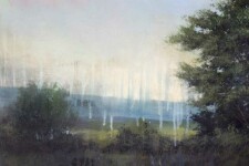 The lush romantic imagery of this classic landscape by Peter Hoffer is enhanced by the resin on the surface of the work. Image 4