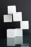 In this intriguing new contemporary sculpture by Quebec’s Phillipe Pallafray six bright white cubes appear as if suspended in space. Image 4