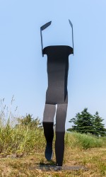 Like an athlete poised to perform the broad jump, this metal sculpture by Canadian artist Robert Clarke Ellis has a palpable energy.