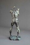 This powerful bronze sculpture of a nude male, standing, fists raised above a bowed head is by Canadian artist Richard Tosczak. Image 3