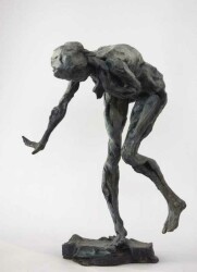 This expressive and elegant sculpture by Canadian artist Richard Tosczak captures the movement of a female figure balancing on one foot.