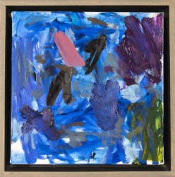 In this expressive oil abstract, Scott Pattinson uses rich blues, purple and a single dash of pink to convey emotion.