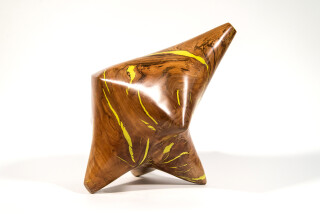 Shayne Dark has elevated the natural beauty of applewood burls by creating unique contemporary sculptures.