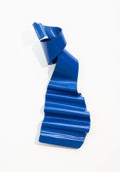 A single ribbon of steel is hand forged by sculptor Stefan Duerst to create this abstract contemporary wall sculpture.