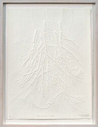 This contemporary white-on-white print by Susan Collett is one of a kind.