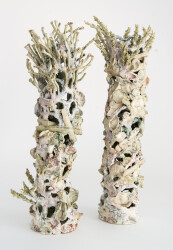 Susan Collett’s exquisite ceramics are hand-built from earthenware paper clay.