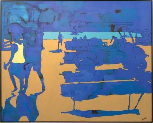 Viktor Mitic’s ‘Blazing Blue’ is part of a series of pop art paintings that illustrates life at the beach.