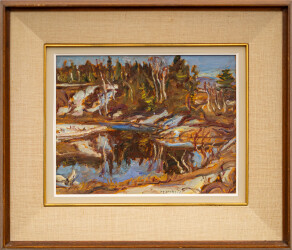 This oil painting is a landscape by AY Jackson of the Group of Seven.