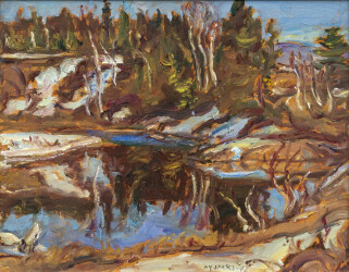 This oil painting is a landscape by AY Jackson of the Group of Seven.