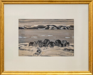 This scene was painted with ink & watercolour, heightened with white.