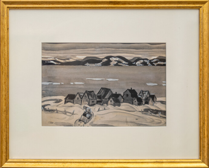 This scene was painted with ink & watercolour, heightened with white.