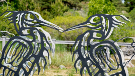 The majesty of woodland animals is celebrated in these striking metal sculptures by the Six Nations Mohawk artist Adam Monture. Image 6