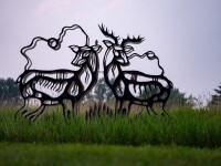 The majesty of woodland animals is celebrated in these striking metal sculptures by the Six Nations Mohawk artist Adam Monture. Image 5