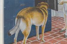 This contemporary limited edition print featuring a woman and a dog beside a kitchen stove is by Alex Colville. Image 6