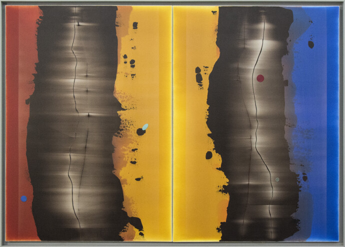 The grand scale of Metamorphosis Duo has a magnified cellular quality, as though they are strands of DNA recombing and bringing forth new li…