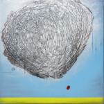 This iridescent abstract painting, acrylic on canvas, is by Alice Teichert. Image 2