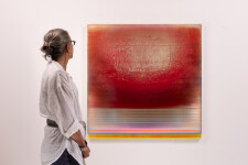This large-scale acrylic abstract painting by Alice Teichert evokes images of time and space. Image 16